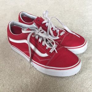 Red Old School Vans (Great Condition!!)
